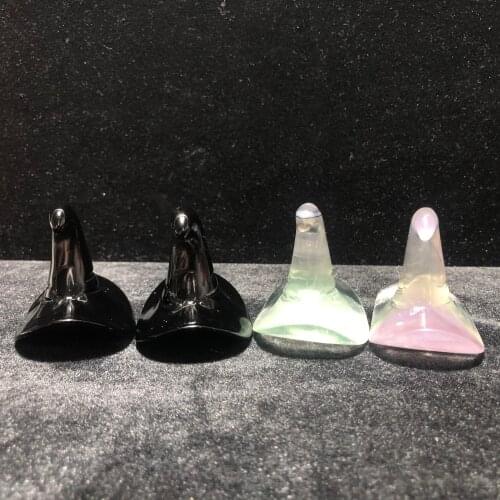 Different Materials Witch Hats Feng Shui Chakra Healing Reiki Quartz Stone Home Decoration Stone Handicraft Decoration Carvings