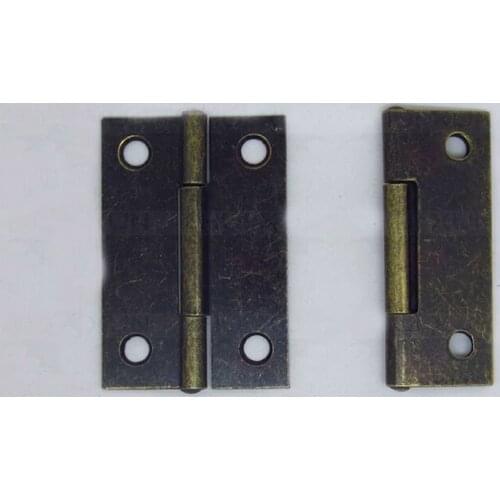 Antiqued small Furniture hinge 50*34*1.0 double-hole Bronze hinges Arts and crafts accessories 20pcs
