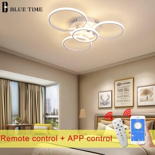 4 Rings 6 Rings LED Ceiling Lights For Living Room Bedroom Dining Room Luminaires Circle Rings Ceiling Lamps Indoor Lighting