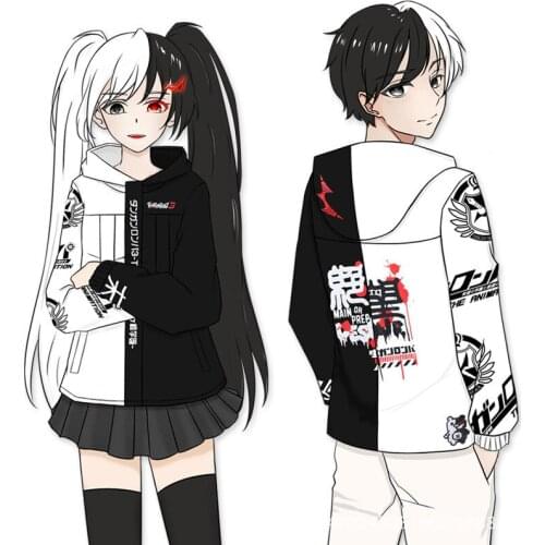 Adult Unisex Anime Danganronpa V3 Monokuma Cotton Hooded Hoodie Jacket Costumes Cosplay For Woman Man Pluz Size