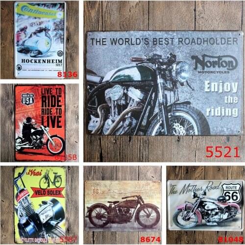 Vintage Metal Tin Sign The Worlds Best Roadholder Enjoy The Riding Norton Motorcycles Classic Garage Decorative Iron Painting