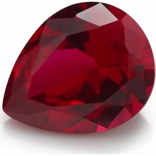 Factory Price Size 2x3mm~15x20mm Pear Cut 5# Red Rubys Synthetic Corundum Gems stone For Gems