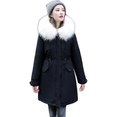Degrees Snow Wear Long Parkas Winter Jacket Women Fur Hooded Clothing Female Fur Lining Thick Winter Coat Women