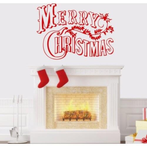 Winter Holiday Wall Sticker Merry Christmas Wall Vinyl Decal Home Decoration Christmas Celebration Removable Wall Mural AY1756