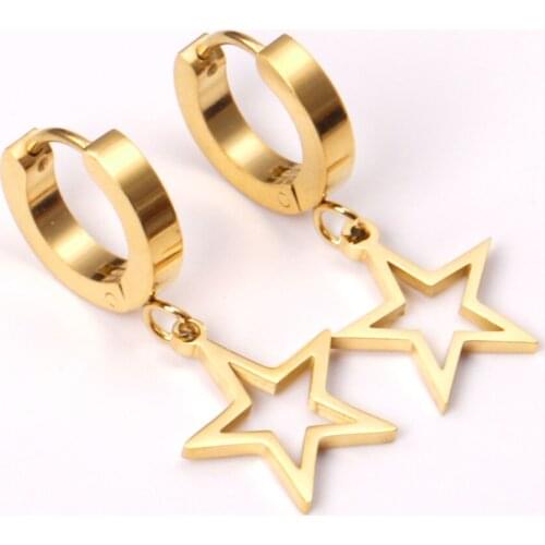 Gold/Silver Color Triangle Hoop Earring Stainless Steel Earrings Geometric Metal Fashion Jewelry Party Gift
