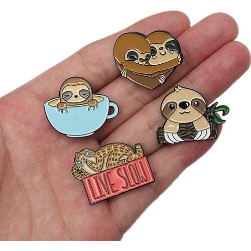 1pcs Lovely Sloth Alloy shoe charms shoe accessories DIY shoe decoration for croc jibz kids favor kawaii cute X-mas gift