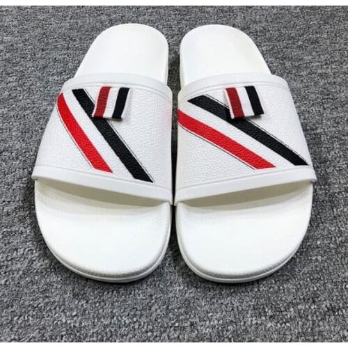 2021 Fashion TB Brand Slippers Summer Beach Eva Soft Striped Slide Sandals Leisure Men Ladies Indoor Bathroom Anti-slip Shoes