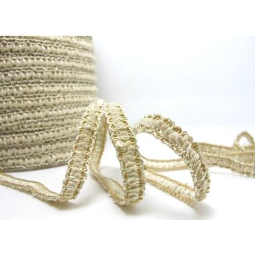 3 Yards 3/8 Inch Sequinned Gimp Trim|Cream Braided Trim|Passementerie|Scroll Trim|Decorative Embellishment|Hair Supplies
