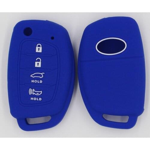 4PC Silicone Flip Remote Car Key Case Cover for Hyundai I20 I30 Veloster Ix20 4 Button Auto Accessories
