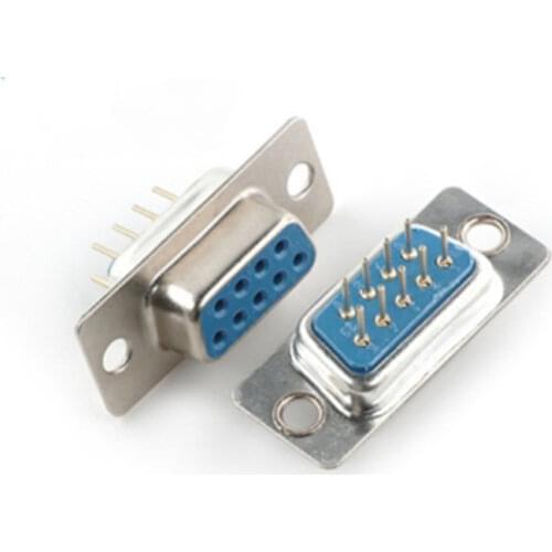 50 Pcs D-SUB DIP 9 Pin Female Solder Type Straight Connector Socket DB9F DB9 COM socket adapter