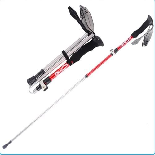 Aluminum alloy 5-section retractable walking stick Adjustable hiking climbing mountaineering climbing hiking stick walking stick