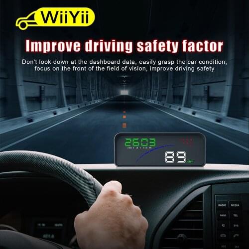 GEYIREN P9 Car HUD Head Up Display OBD Smart Digital Meter For Most OBD2 EUOBD Cars P9 HD Projector Display The Car Dashboard