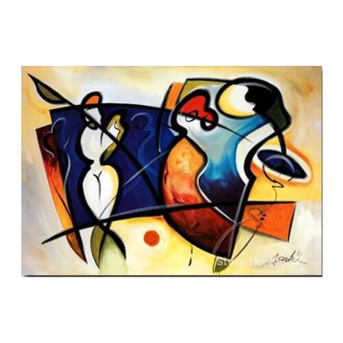 Colors canvas art Figure painting abstract woman picture for living room Gallery Open Hand painted High quality