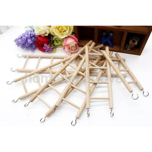 Wooden Parrot Rat Toy Bridge Ladder Hamster Bird Cage Accessories 3-stair