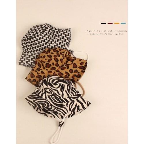 FOCUSNORM Spring Autumn Lovely Kids Girls Boys Beanies Hats 3 Colors Leopard Printed Outdoor Caps Size 48/50/52