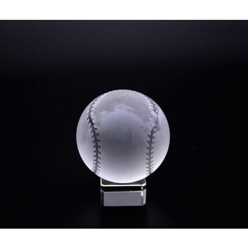 Crystal Ball Athletic Sports Souvenir Glass Sphere with Stand Home Office Decor Ornament Grounding Globe Paperweight Figurine