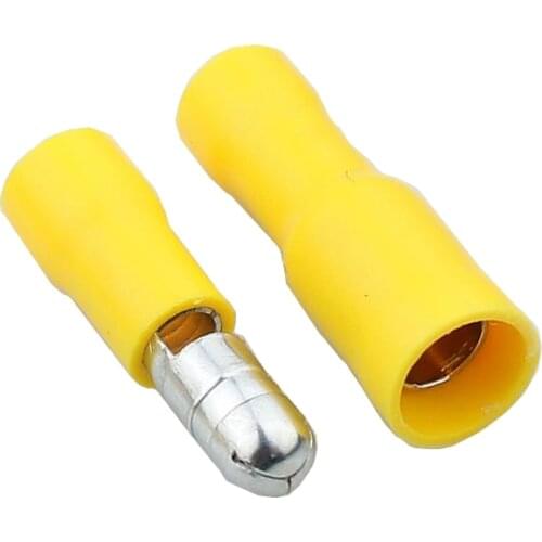 10PCS Bullet Shaped Female Male Insulating Joint Wire Connector Electrical Crimp Terminal FRD+MPD MPD YELLOW