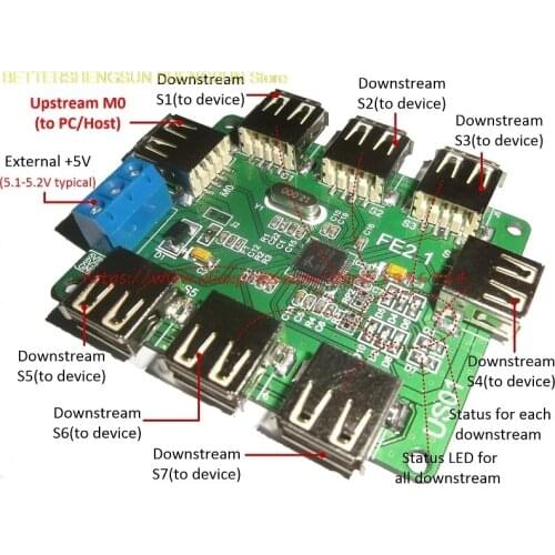 FE2.1 USB2.0 HUB data hub controller 1 drag 7 Self / bus powered dual mode module
