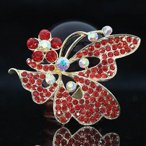 Beautiful Multicolor Animal Brooch Fashion Style Butterfly shape and Flower Crystal Charms Accessories jewelry Making B1228