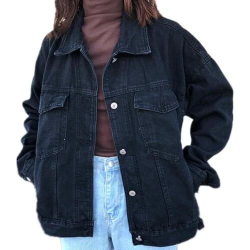 G1139 2019 spring autumn Fashion new women black denim jacket female loose Korean version style jacket cheap wholesale