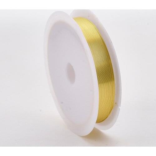1 Roll Copper Wire 0.2 / 0.3 / 0.4 / 0.5 / 0.6 / 0.7 / 0.8mm Long-Lasting Plated Gold for DIY Jewelry Making Light Gold Silver