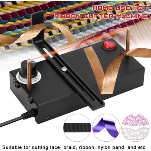 Die-Cut Machine Mini Hot Cutting Machine Manual Electric Heating Cutter for Ribbon Lace Braided Belts Thermal Cutter with Fan