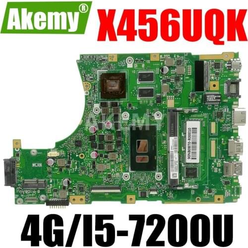 New X456UQK Mainboard For ASUS X456UVK X456UQK X456UB X456UJ F456U X456UV A456U Laptop Motherboard 4G/I5-7200U GT930M/GT940M