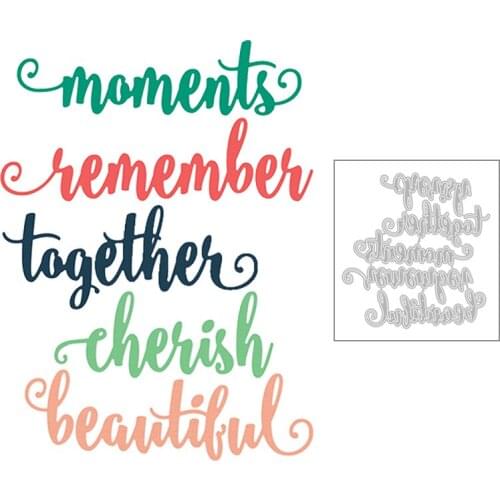 2020 New Remember Beautiful Cherish Together Moments Sentiment Word Metal Cutting Dies For DIY Greeting Card Scrapbooking Making