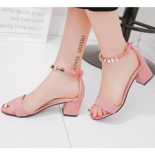 2020 new beaded summer womens sandals open-toed shoes womens sandals square heel womens shoes