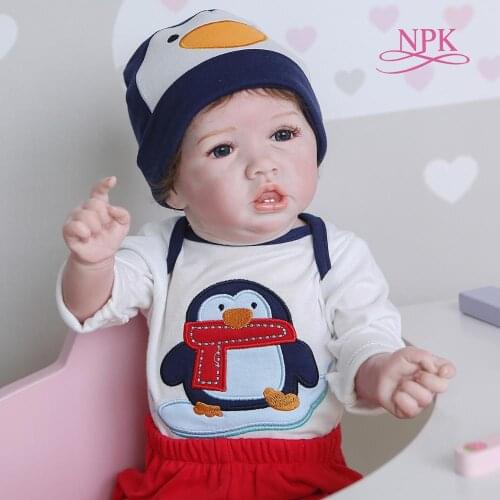 NPK 56CM lovely soft full body silicone 100% hand-made detailed painting collectibles rebborn baby doll
