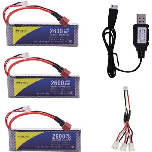 7.4V 2600mah rechargeable lipo battery with USB charger for WLtoys 144001 1/14 2.4G 4WD High Speed Racing RC Car toys accessory