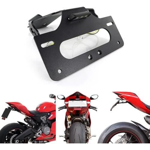 Fit For Ducati 899 959 1199 Panigale 1299 Panigale 2015-2021 License Plate Holder Bracket Rear Tail Tidy Fender Eliminator kit
