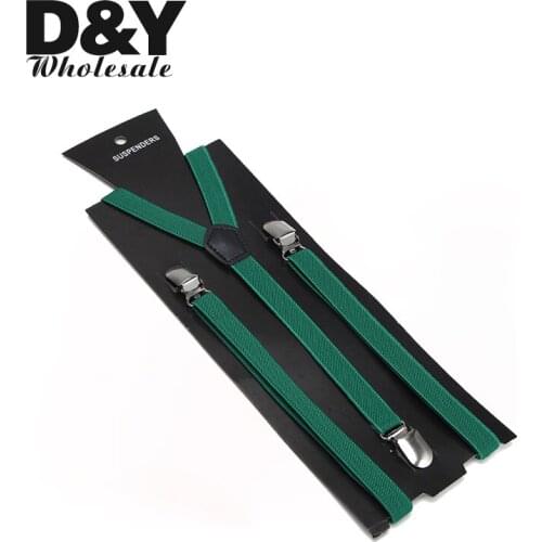 Women MenS Shirt Suspenders For Trousers Pants Holder 1.5cm wide black green Clip-on Elastic Braces Y-back gallus Gift Design