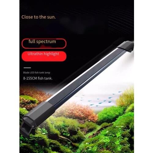 Plant Grow Aquarium Light Reef Fish Tank Lights For Aquarium 9-56CM Underwater Waterproof Aquatic Plants Lamp White Blue Color