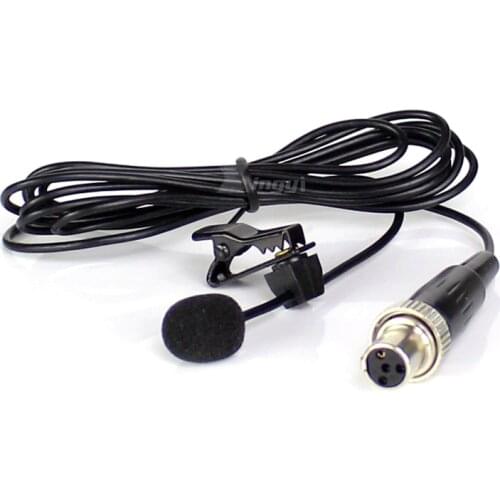 Mini XLR 4 Pin TA4F Wired Tie Clip Lavalier Microphone Collar Mic Mike For MIPRO Wireless System Musical Instruments Guitar Sax