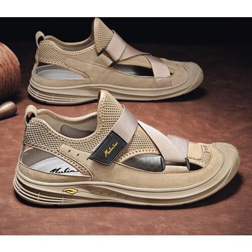 Genuine Leather Men Shoes Summer New Large Size Mens Sandals Men Sandals Fashion Sandals Slippers Big Size 38-44