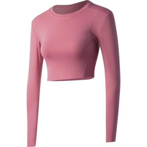 Sports Fitness Top Women Running Gym Stretch Tights Yoga Clothes Long Sleeve T-Shirt Slim Female Sportwear