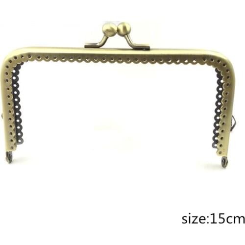 Women DIY coin bag making metal clasp purse frame bronze color smooth surface kiss buckle