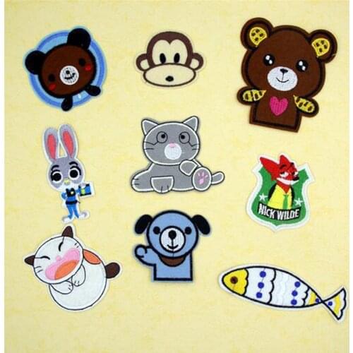 Fabric Embroidered Animal Cartoon Patch Cap Clothes Stickers Bag Sew Iron Applique DIY Apparel Sewing Clothing Accessories BU59