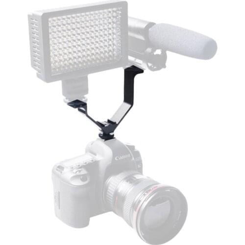 10.5cm Triple Shoe V-Bracket V-Shape Wide 3 Hot Cold Shoe Bracket for Flash Speedlite Micophone Led Light CANON NIKON DLSR