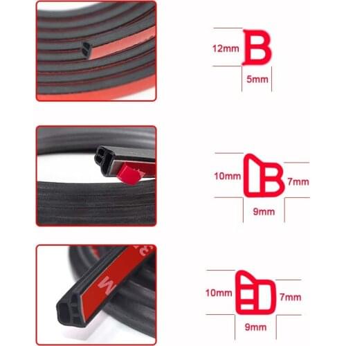 2M Car Door Seal Strip Auto Rubber Seals Strip Noise Insulation Soundproofing Weatherstrip Car Door Protector Trunk Edge Sticker