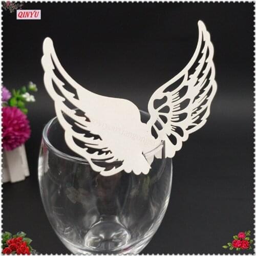 Wine Glass Card Wedding Decoration wedding favors Laser Cut Paper Card Escort Card Cup Card Wedding gifts 100pcs 7zSH863
