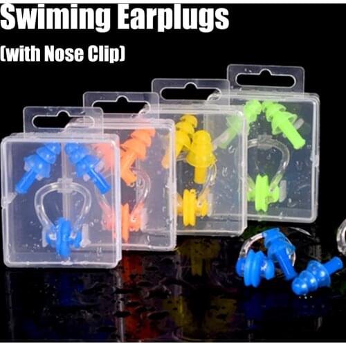 Water Protection Soft Swimming Earplugs Nose Clip Case Protective Prevent Ear Plug Waterproof Soft Silicone Swim Dive Supplies