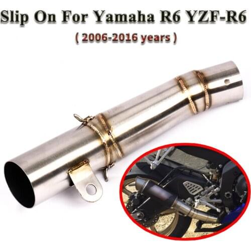 Slip On For Yamaha R6 YZF-R6 2006 - 2016 Motorcycle Exhaust Muffler Escape Modified Stainless Steel Connector Middle Link Pipe