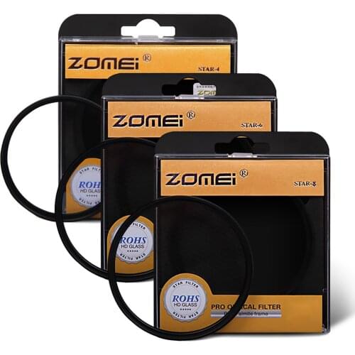Zomei Star Line Star Filter 4 6 8 Piont Filtro Camera Filters 49 52 55 58 62 67 72 77 82mm For Canon Nikon Sony DSLR Camera