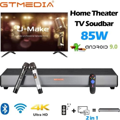A3 Professional Home Theater 85W Sound Bar Bluetooth With Genuine Music Library Media Player Karaoke Set Bulti-in Android TV BOX