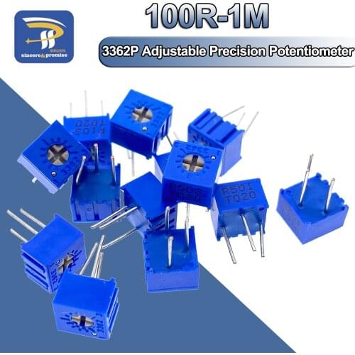 13pcs/lot 3362P Trimmer Adjustable Potentiometer 13 values 1K 2K 5K 10K 20K 50K 100K 200K 500K 1M ohm 103 100R 200R 500R