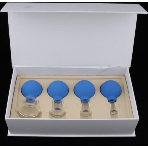 4pcs Glass Anti Cellulite Massage Vacuum Cupping Cups Set Different Size for Face Body