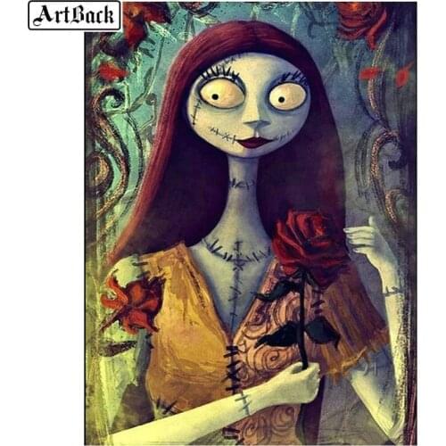 5d diamond painting skull girl puppet picture diamond embroidery full square 3D diamond mosaic wall sticker