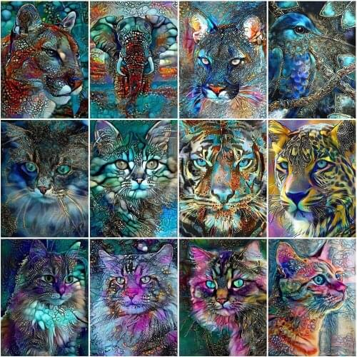 5D Diamond Painting Feline Animals Diy Cross Stitch Kit Full Diamond Mosaic Picture Handmade Gift Home Decoration Painting